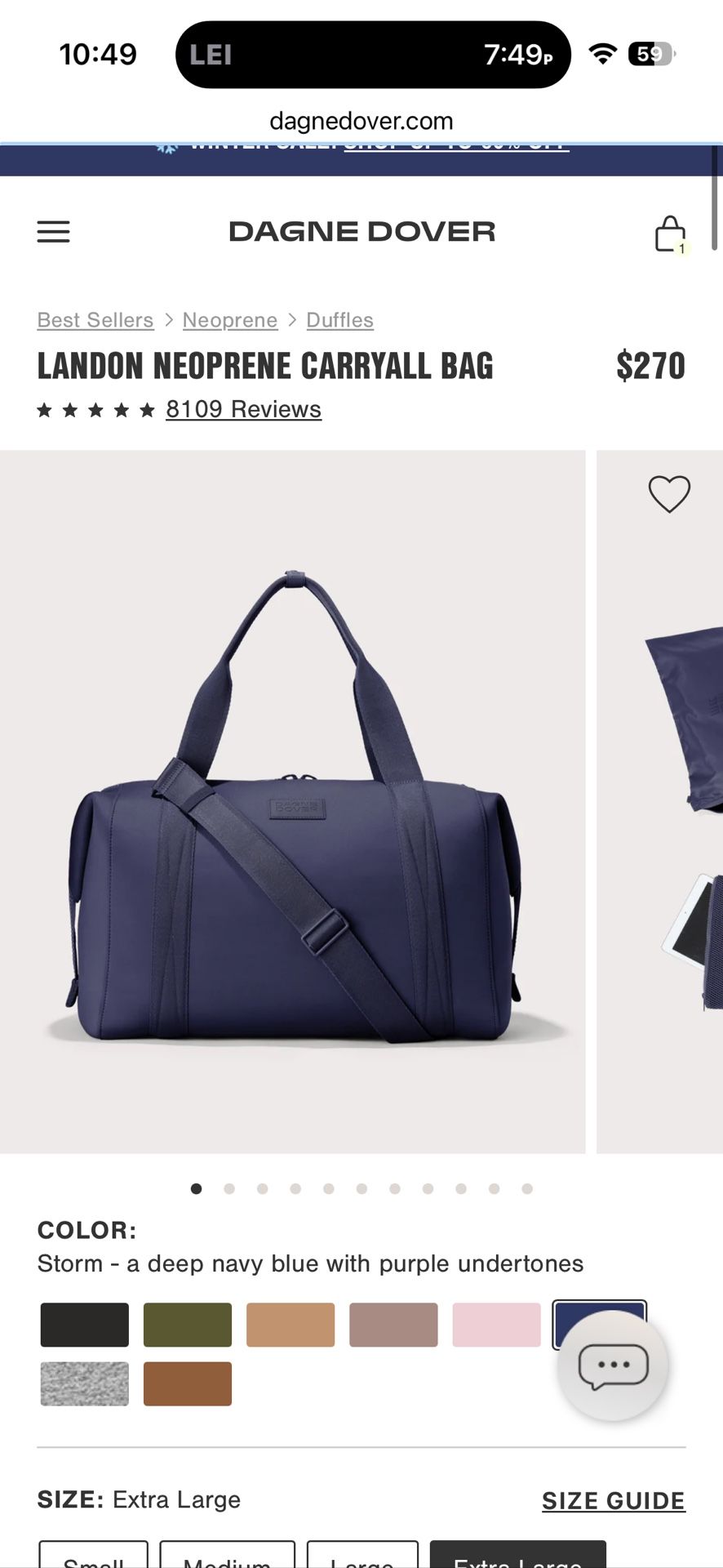 Blue Dagne Dover Weekend Duffle Bag