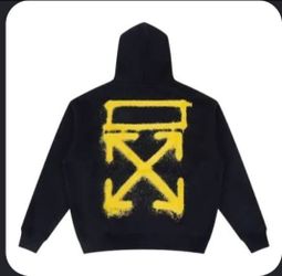 Off-White Spray Paint Arrow Hoodie Black Yellow