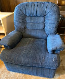 Blue Fabric Rocker Recliner