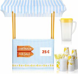 BRAND NEW Kids Lemonade Stand Kit - 50 Pcs Set w/ Canopy Stand, Pitcher & Cups