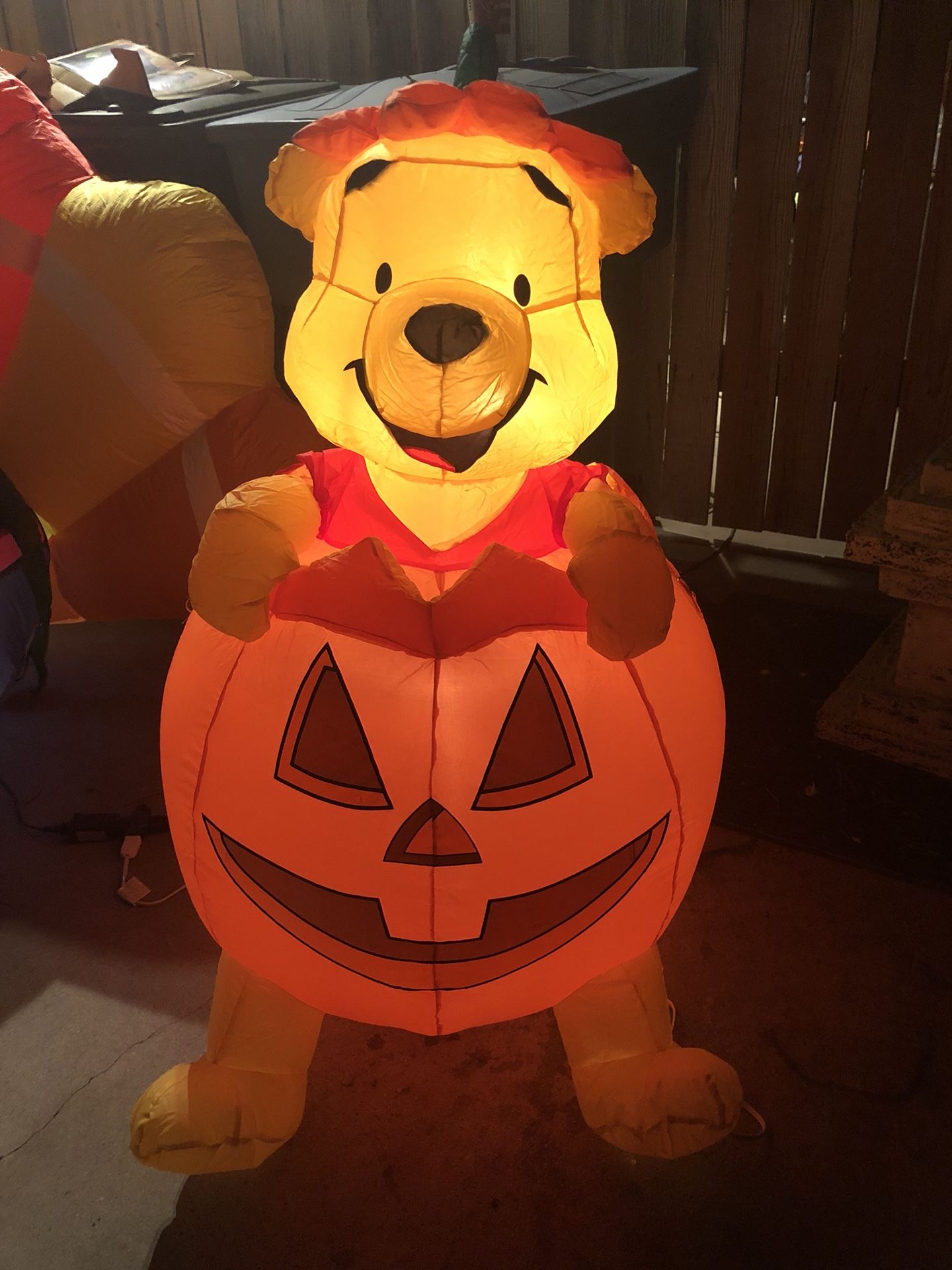 Airblown Inflatable pumpkin Pooh bear Halloween blowup yard decoration