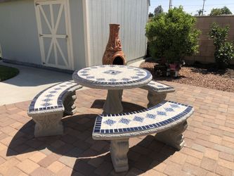Concrete Patio Table Set