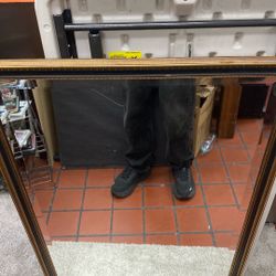 Vintage Gold Frame Beveled Mirror