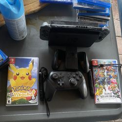 Nintendo Switch With 2 Games And Charger