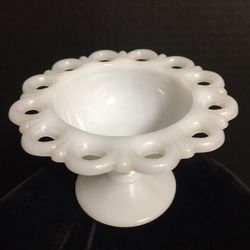White Milk Glass Compote