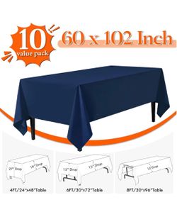 10 Pack- Navy Blue Tablecloths