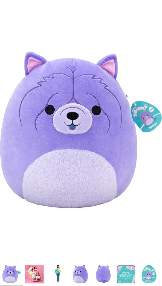 Squishmallows Original 14in Bicepa The Purple Chow Chow – Official Jazwares Plush (Large)