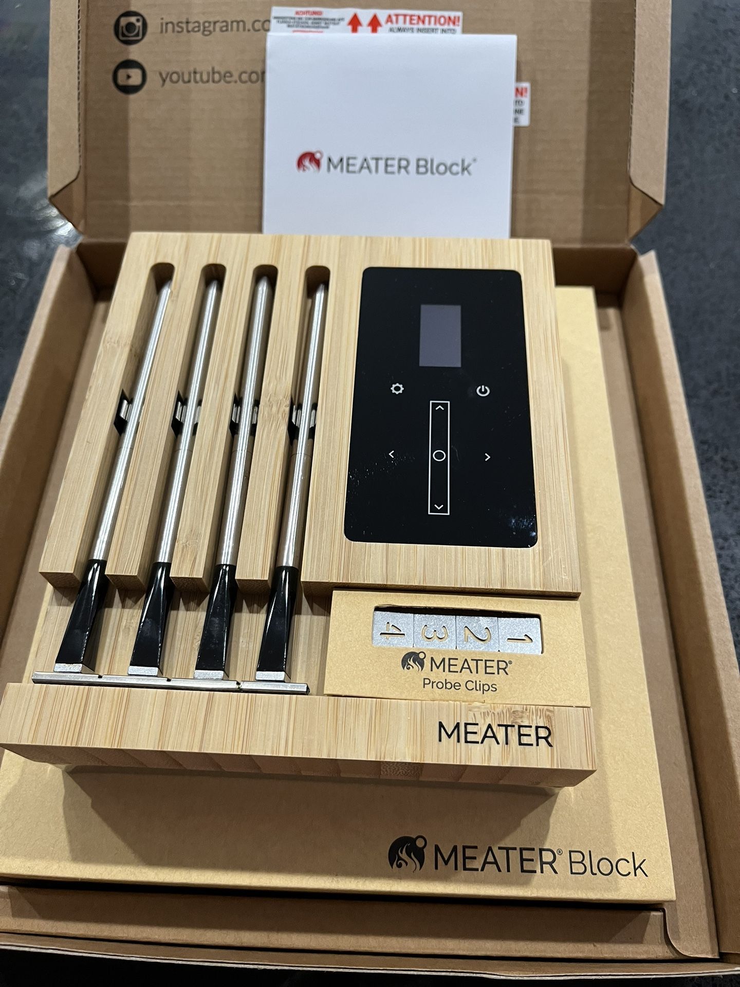 MEATER Block 4 Probe Premium WiFi Smart Meat Thermometer for Sale in