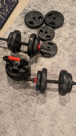 Adjustable weight set. Dumbbell and kettlebell