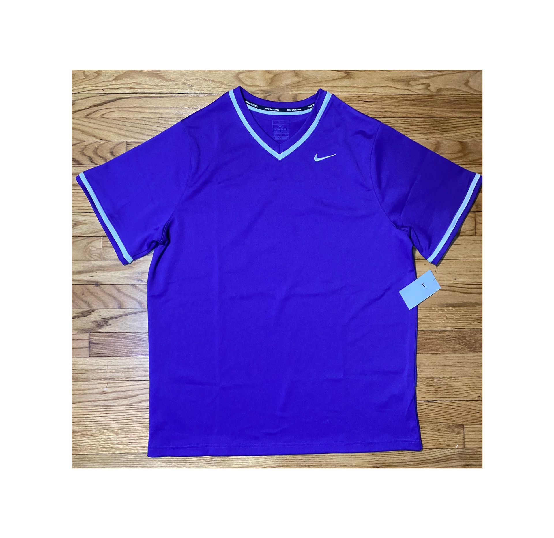 Nike Baseball VAPOR SELECT V-NECK JERSEY PURPLE Men’s Size XXL New!