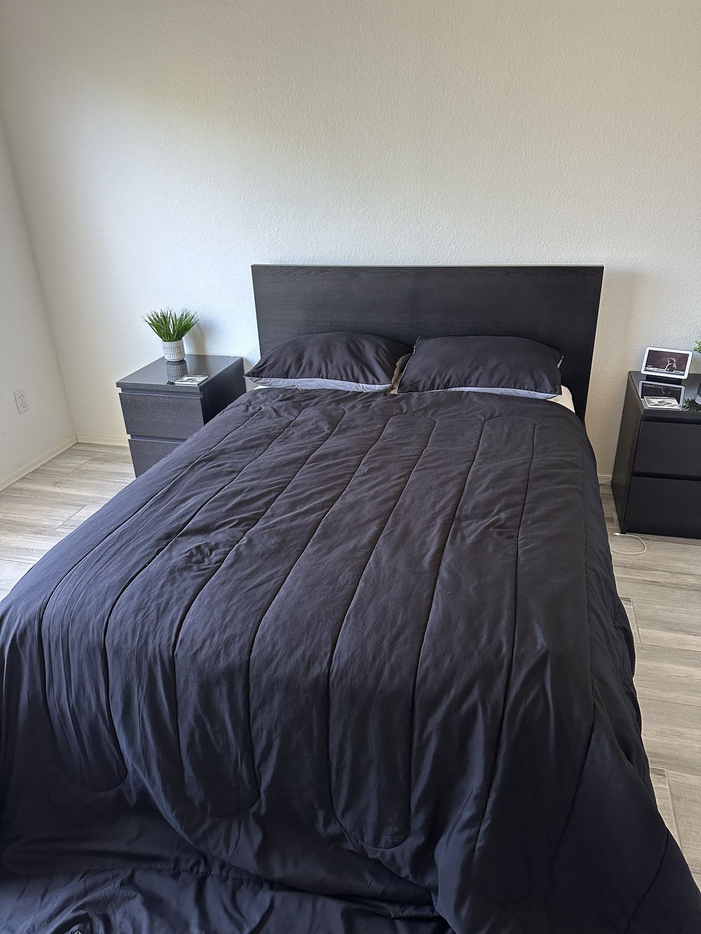 IKEA Malm Bed Frame & Nightstands