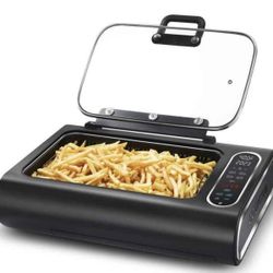 Gourmia FoodStation Smokeless Indoor Grill and Air Fryer, New, with Smoke Extraction Technology, 5 One-Touch Functions, Guided Cooking, 