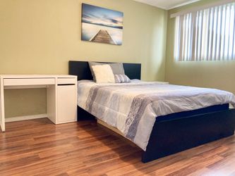 Queen Bed Mattress and Frame Excellent Condition