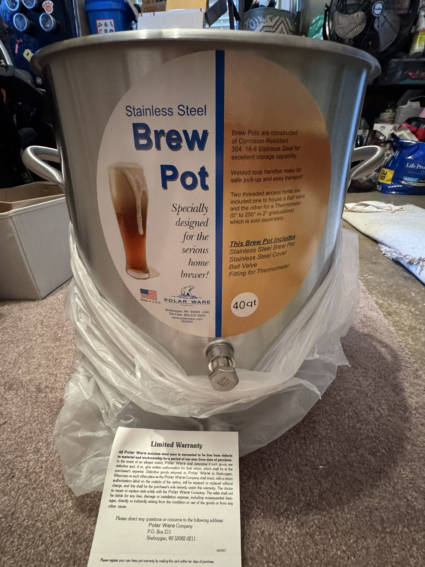 Polar Ware 40qt Stainless Steel Brew Pot Unused!