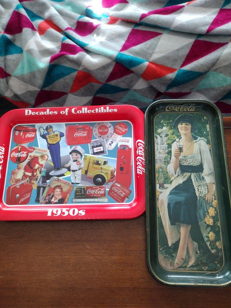 Set Of Vintage Coca-Cola Metal Trays