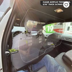 SNEEZE GUARD FOR UBER & LYFT - Clear Acrylic Screen Barrier
