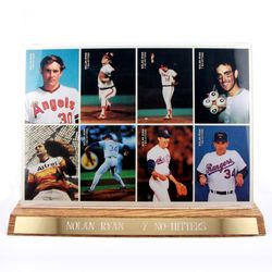 Mothers Cookies NOLAN RYAN 7 No-Hitters Uncut Sheet 1992 MLB Baseball in Display