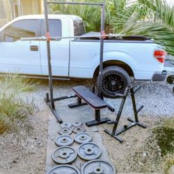 240lbs Olympic Weights+ Squat Rack+ Bench+ Barbell 