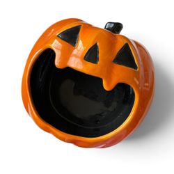 Ceramic Jack-O-Lantern Halloween Candy Bowl