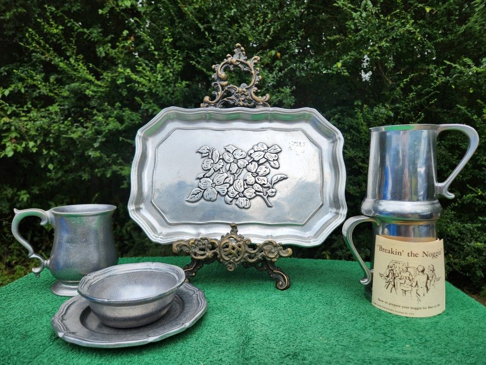 Armetale & Wilton Pewter Tray, Plate, Bowl, Tankards