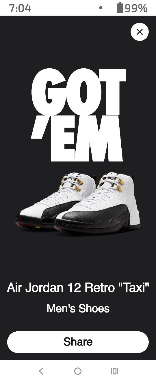 Jordan 12 Taxi π Size 12 (NO TRADES)