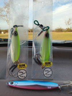 (3)Shimano Lures: Two w/Leaders/All w/Upgraded Hooks