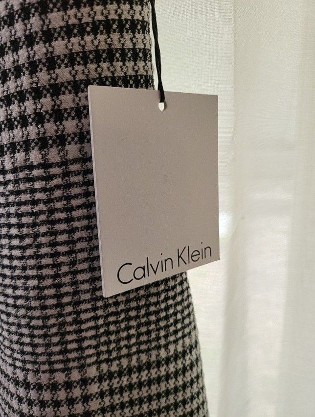Calvin Klein Houndstooth Plaid Dress, NWT