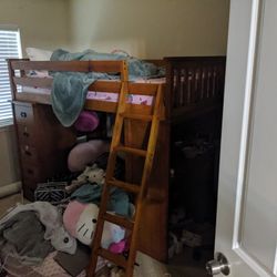 Loft bunk bed With Drawers And desk Attached 