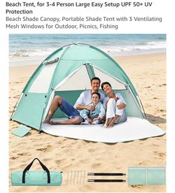 Large Beach Shade Tent UPF 50+ UV Protection