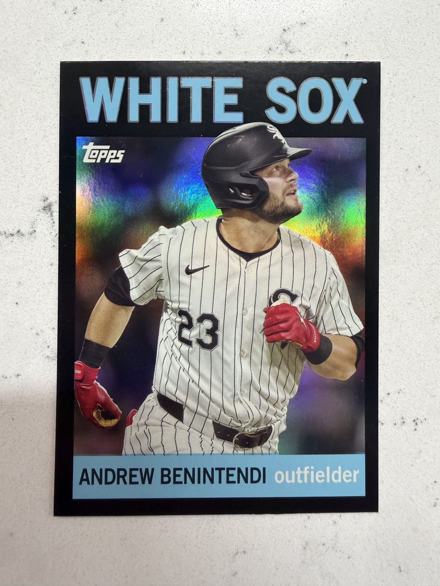 2025 Topps Archive #35 Andrew Benintendi Black Foil - White Sox