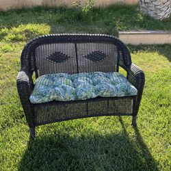 New Wicker Patio Loveseat With Cushion
