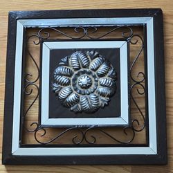 Black Metal & Mirror 14x14 Wall Art