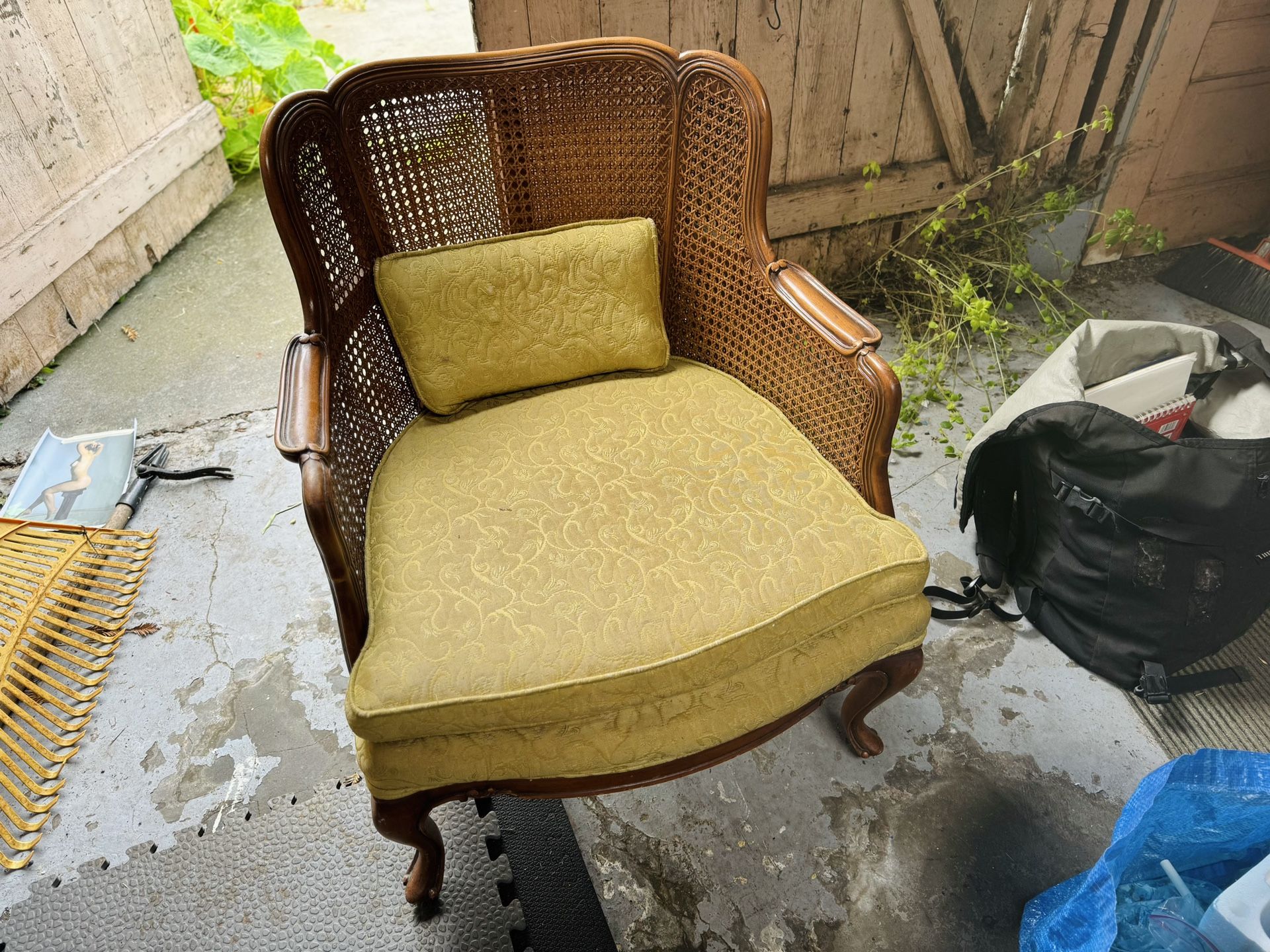 Vintage Wicker Wood Chair