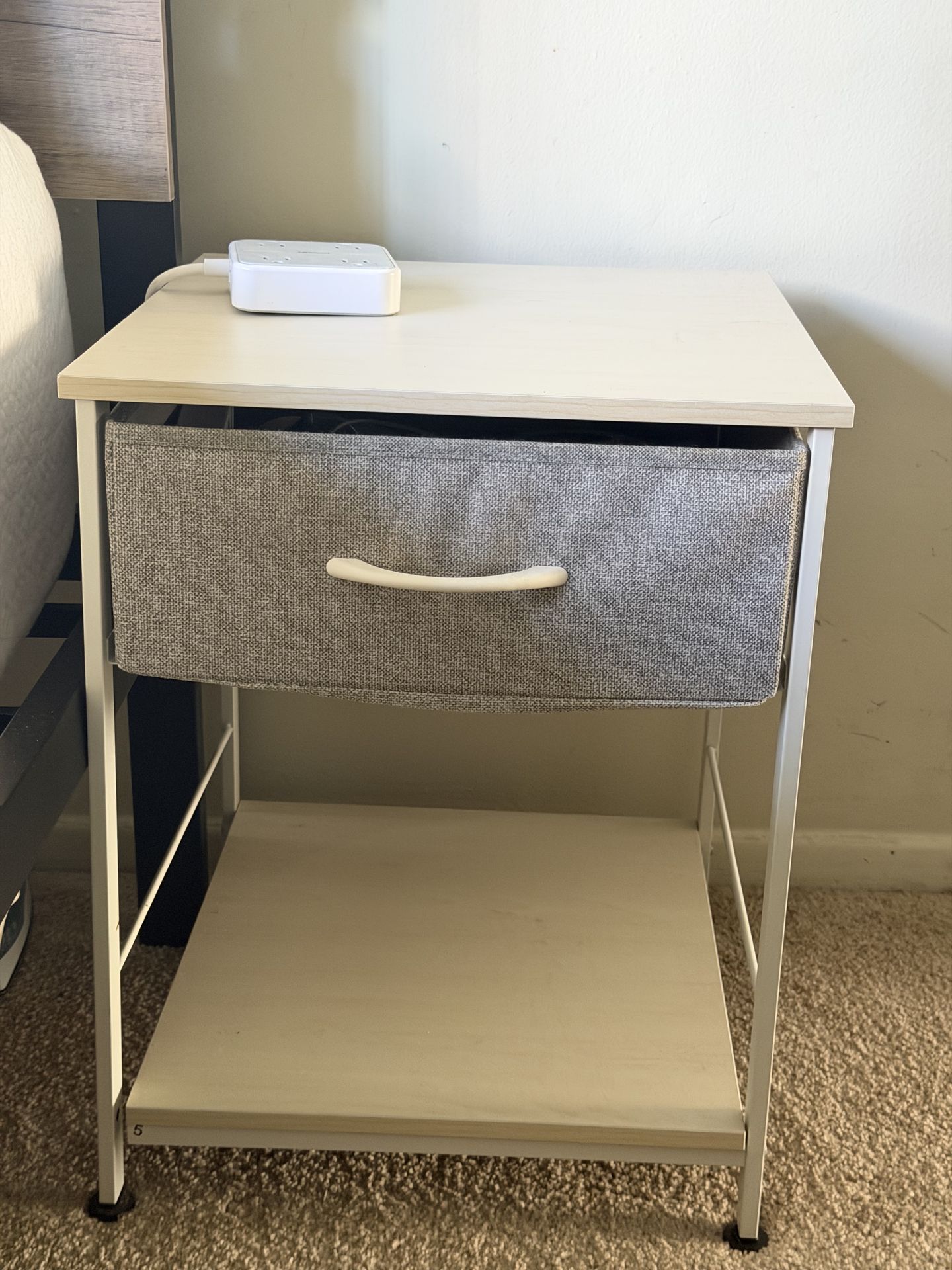 2 Minimal Wood + White Tables (Desk + Side Table Set)