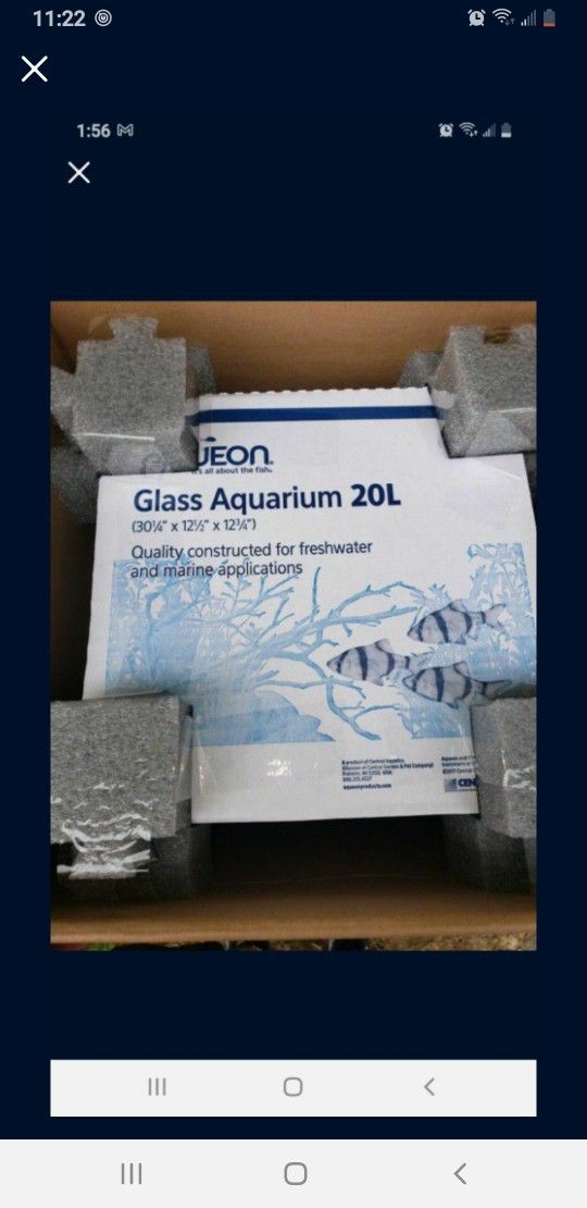 Brand New 20 Long 30 L 12 W 12 H Glass Aquarium