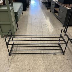 SONGMICS 36" Shoe Rack 2-Tier Shoe Organizer Metal Storage Shelf - Black