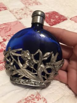 Vintage blue glass Purfume bottle