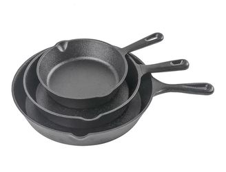 🔥 CHEAP! 3pc Cast Iron Skillet Set 8” 10” 12” – $30 FAST SALE!