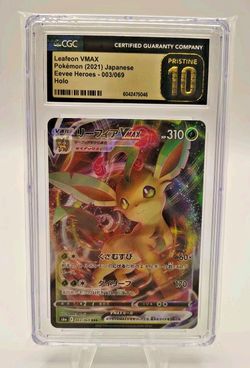 Leafeon VMAX 003/069 S6a: Eevee Heroes Holo (Japanese) CGC PRISTINE 10