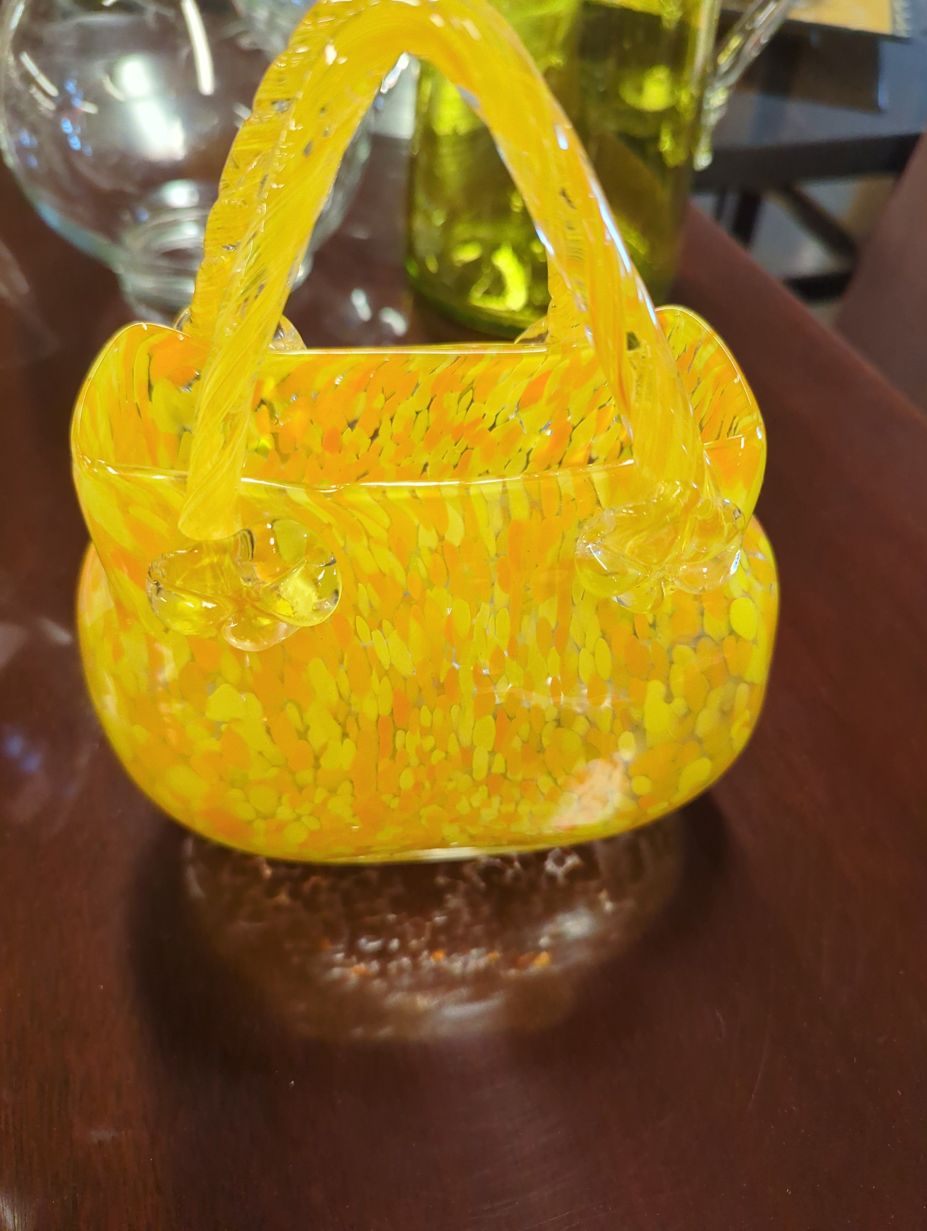 Yellow And Orange Decorative Glass Purse