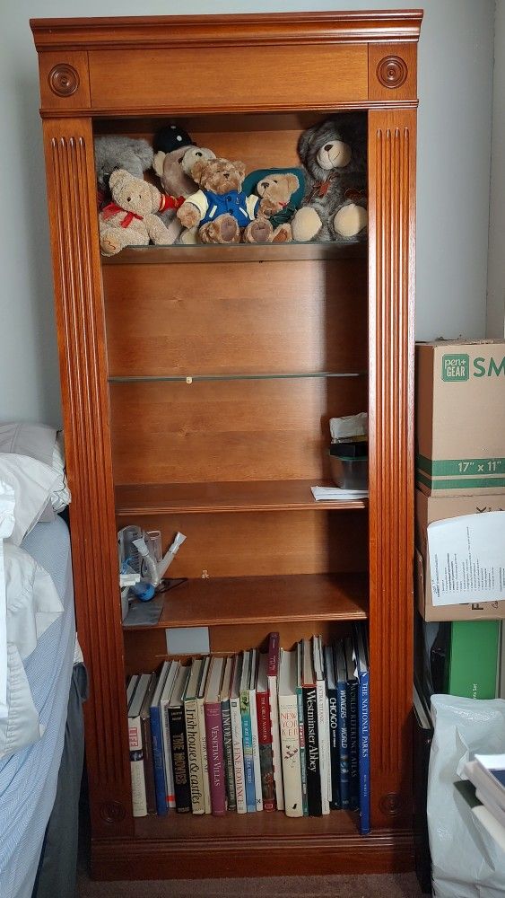 Tall mahogany bookcase
