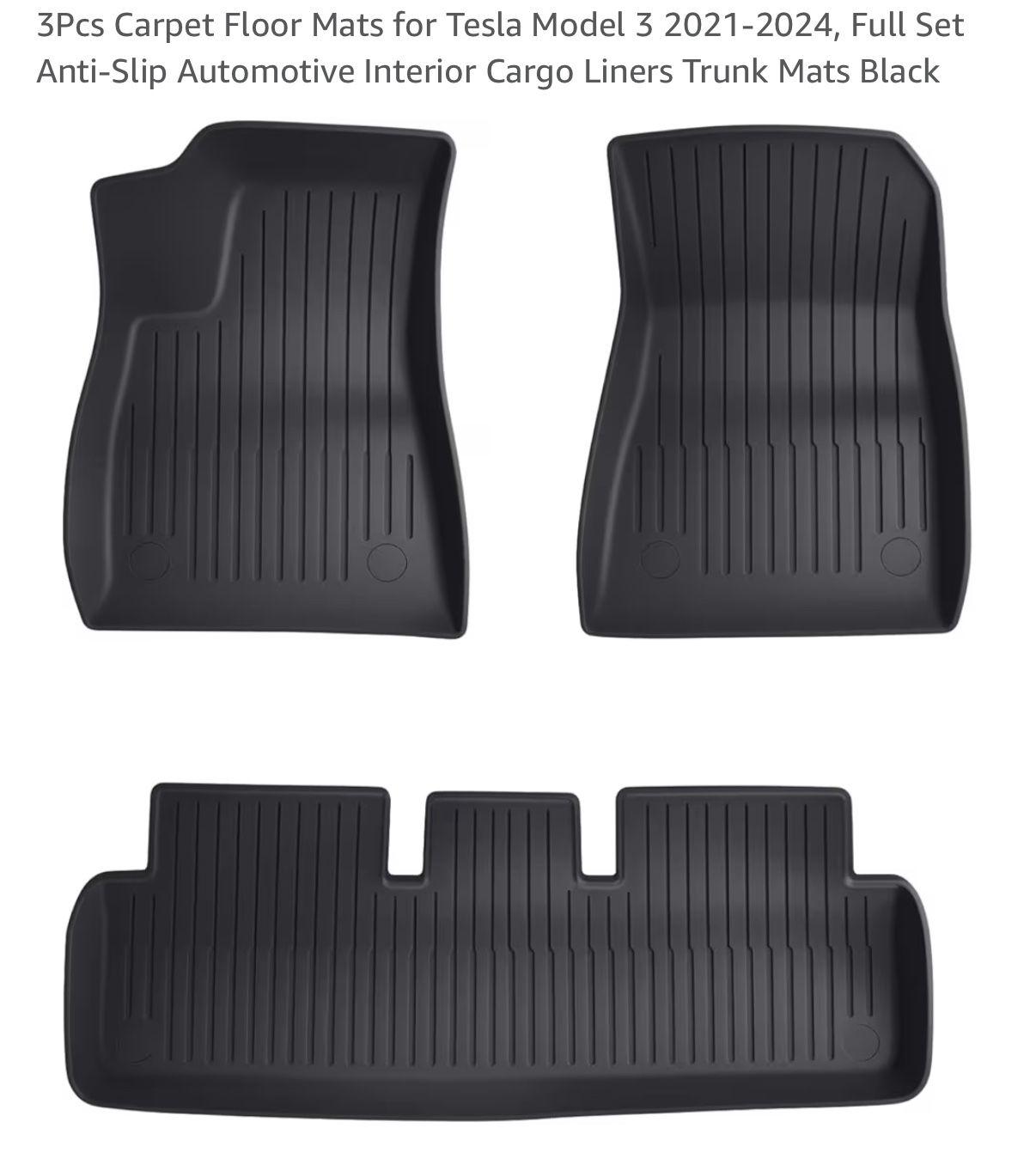 Tesla model 3 Floor Mats 3 Pcs Set