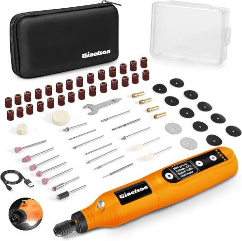 Cordless Rotary Tool, 5 Variable Speed Mini Rotary Tool Kit with 64 Accessories, 3.7V Type-C Charging Power Rotary Tool for Engraving, Sanding, Polish