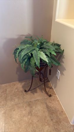 Artificial plants (ferns) with metal stands