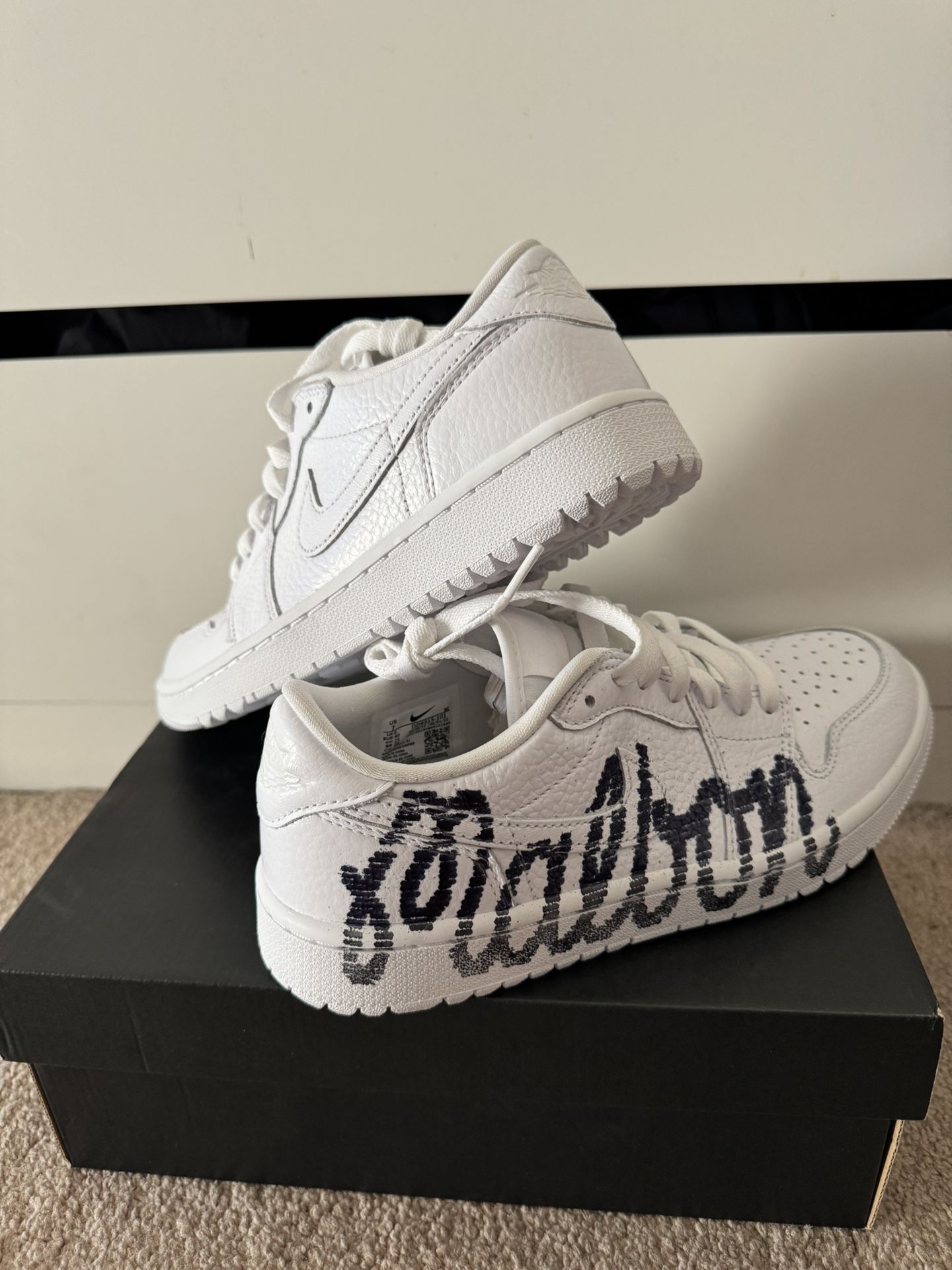 Jordan 1 Triple White Golf Shoe