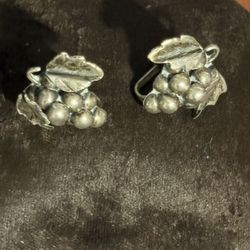 Vintage TAXCO Mexico 925 Silver Grape Earrings – Screw Back