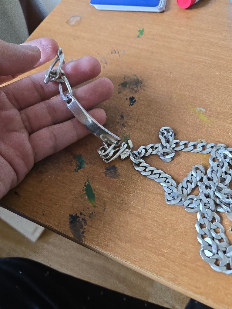 Silver Chain And Bracelet