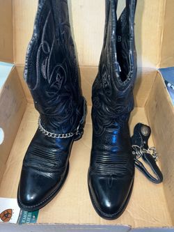 Black leather Cowboy boots. Size 7.5