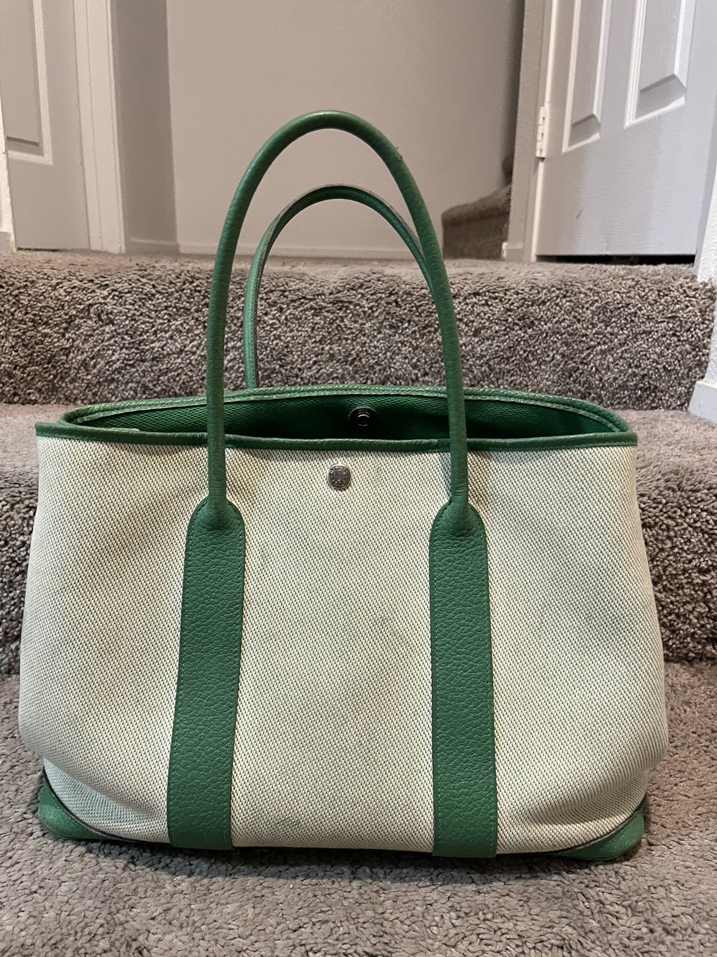 Green Hermes Tote Bag