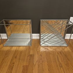 Large wall shelves, one for wine/bottles